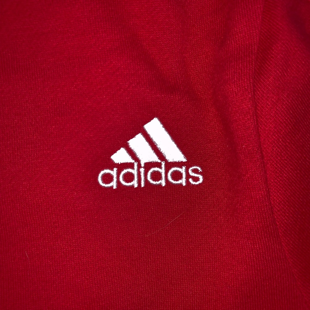TAGS ON adidas red hoodie!